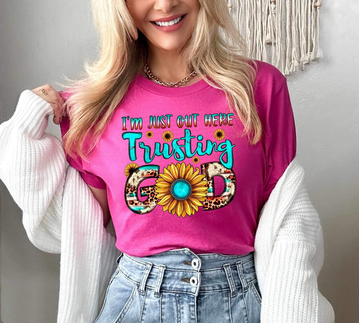 I’m just out here trusting god sunflower 26655 DTF transfer