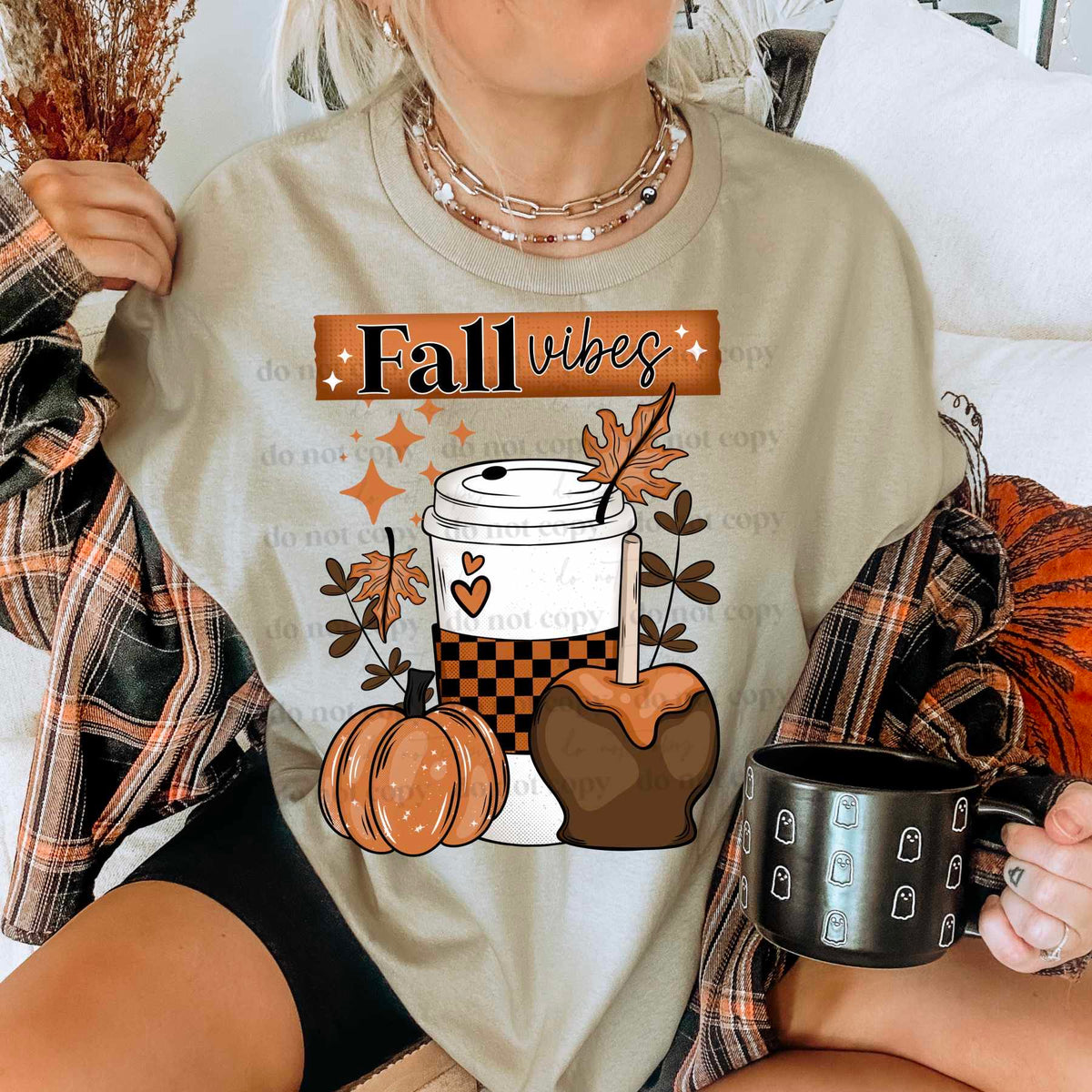 Fall vibes pumpkin, latte, apple (CSC) 36648 DTF transfer