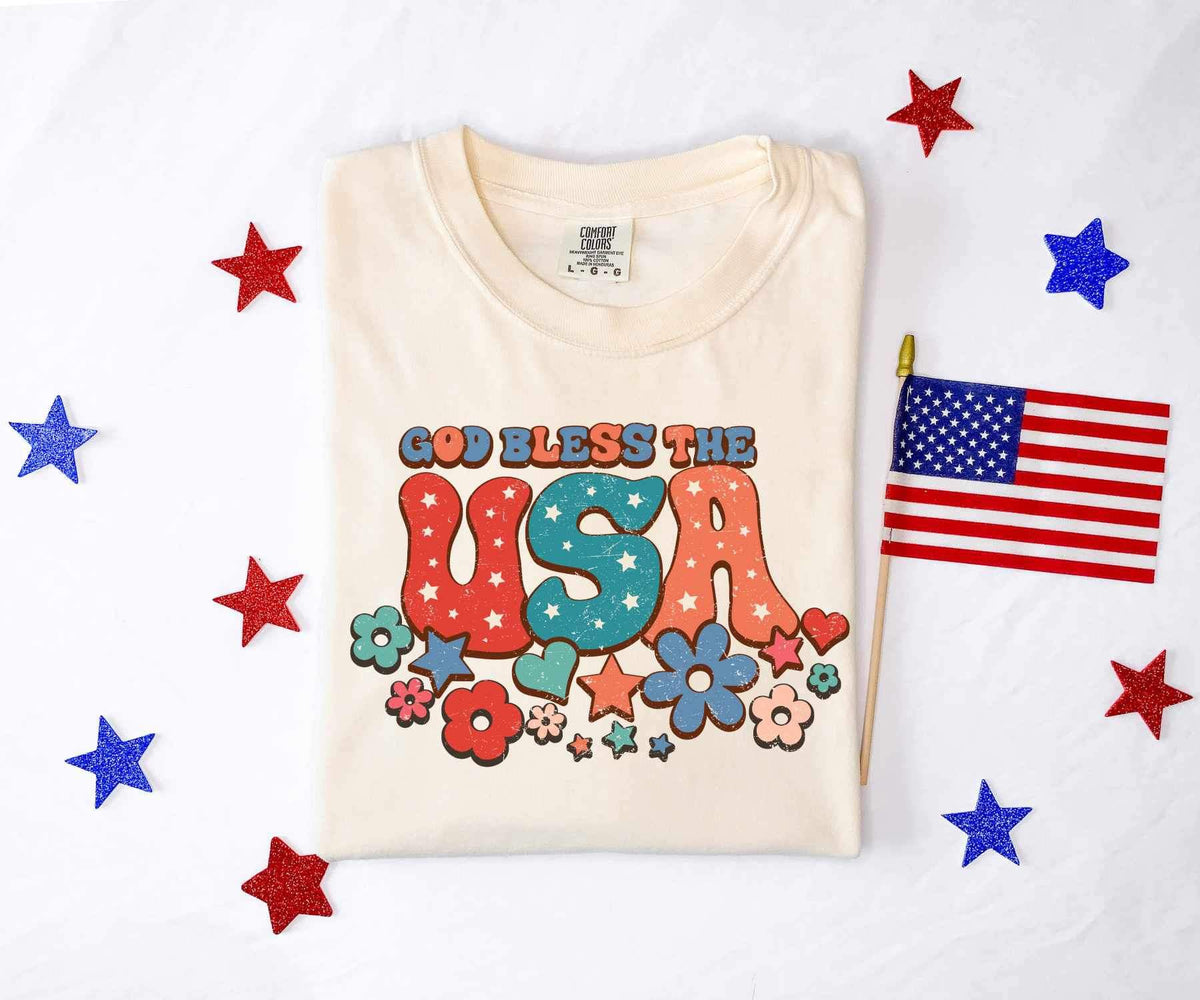 God bless the usa groovy 26600 DTF transfer