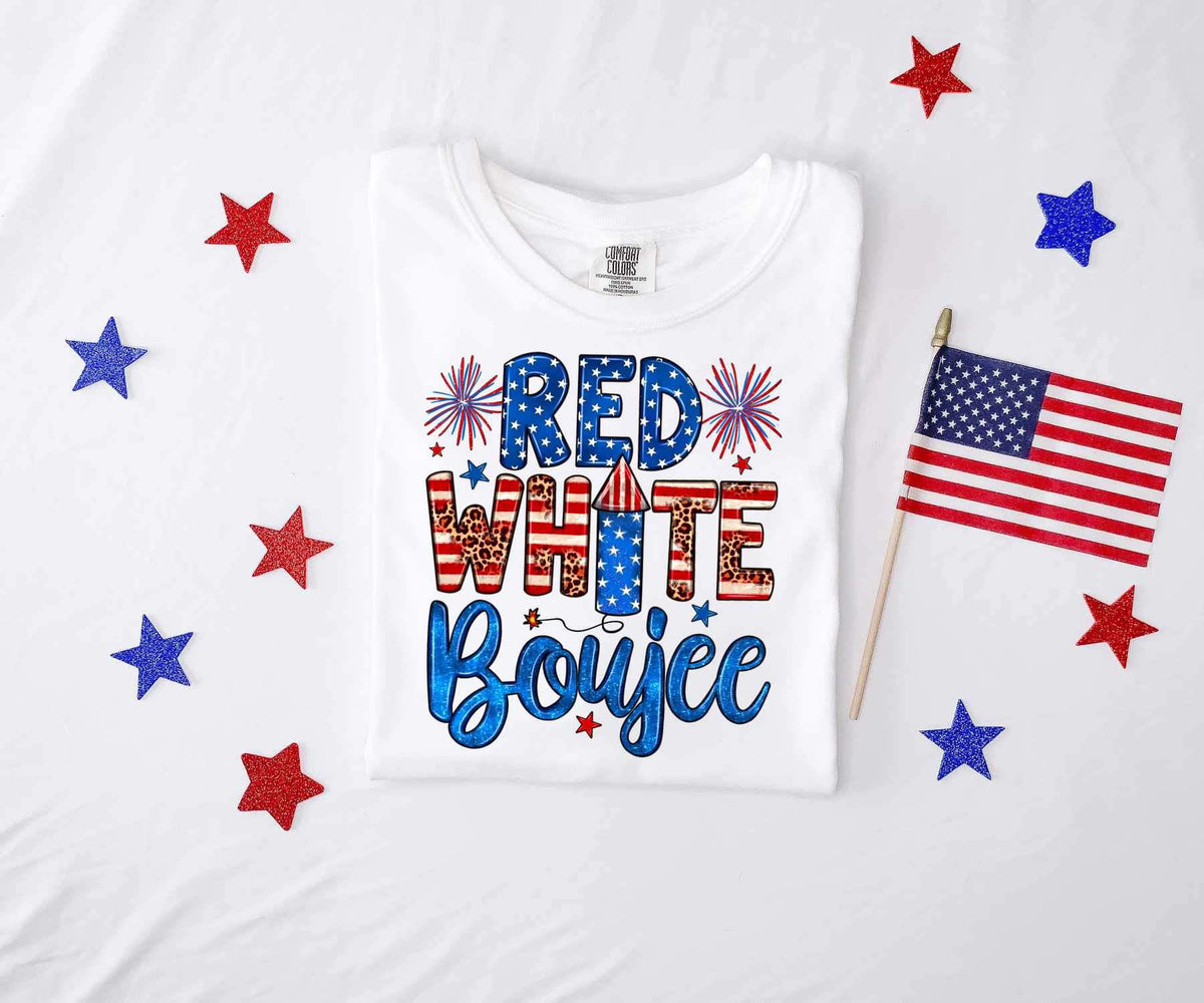 Red white boujee 26597 DTF transfer