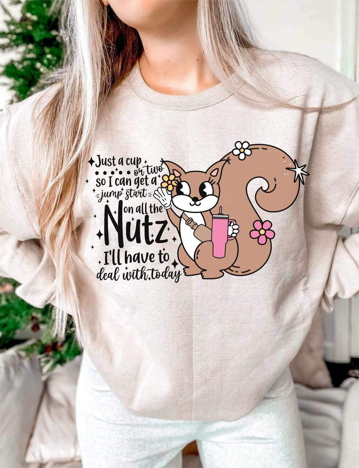 Just a cup or two so i can get a jump start on all the nutz i have to deal with today squirrel 16916  DTF Transfer