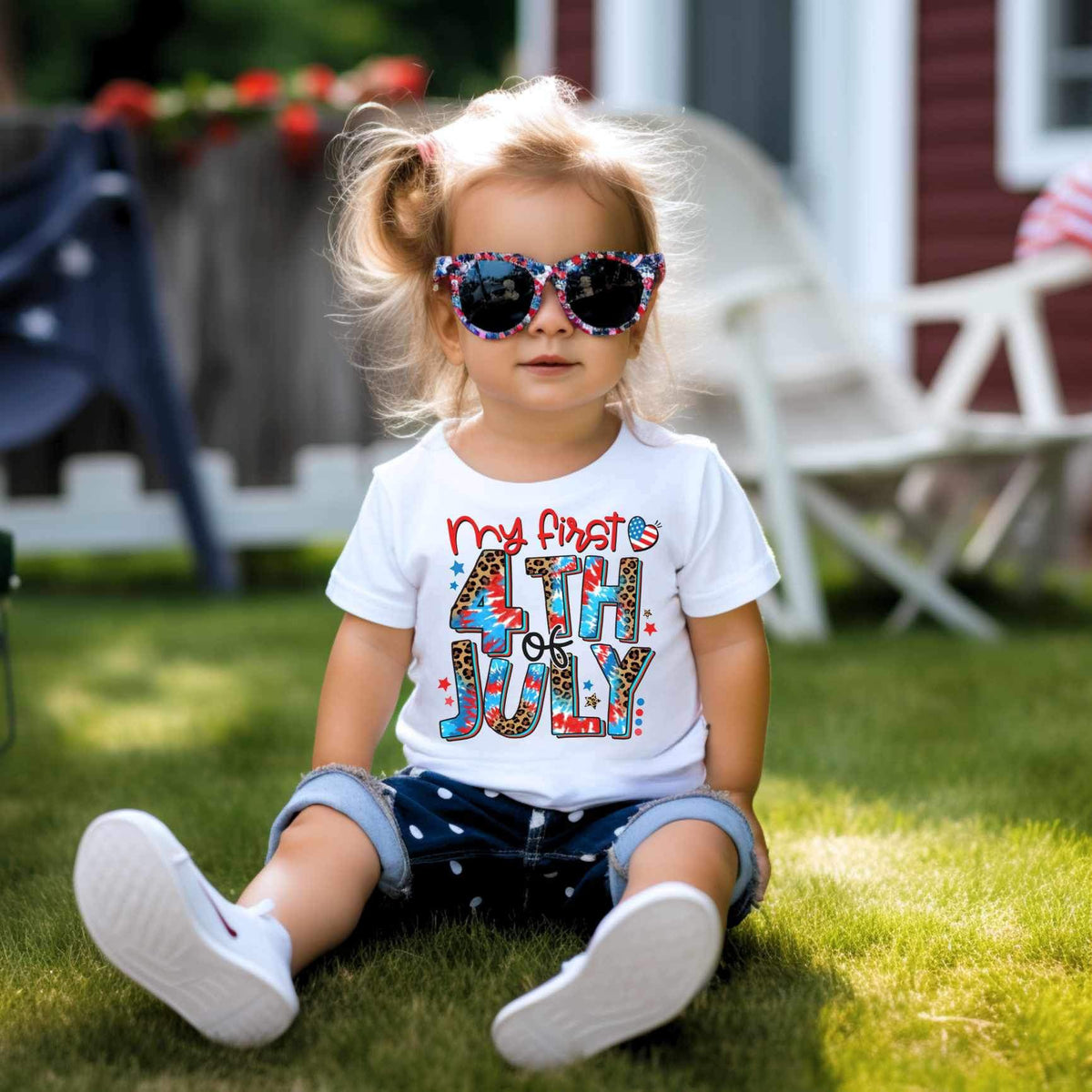 My first 4th of july tie dye and leopard 26595 DTF transfer