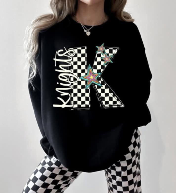 K knight checkered with stars (S&G) 87133 DTF transfer