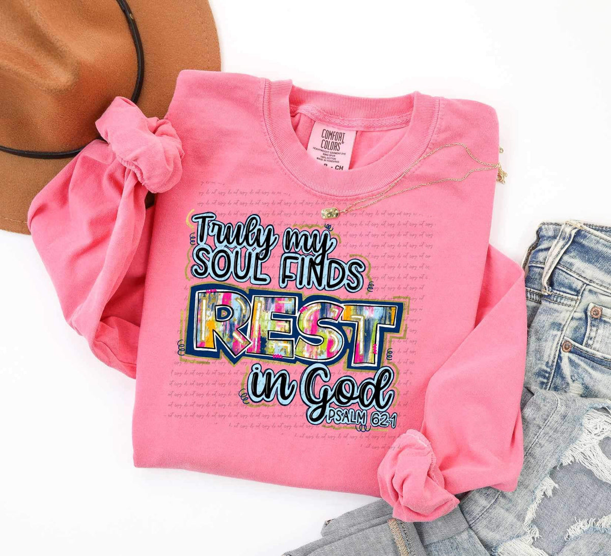 Truly my soul finds rest in god 26648 DTF transfer