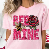 Bee mine sequin with bee and flower 16962 DTF Transfer