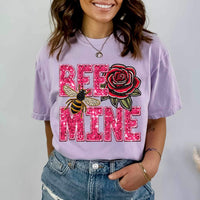 Bee mine sequin with bee and flower 16962 DTF Transfer