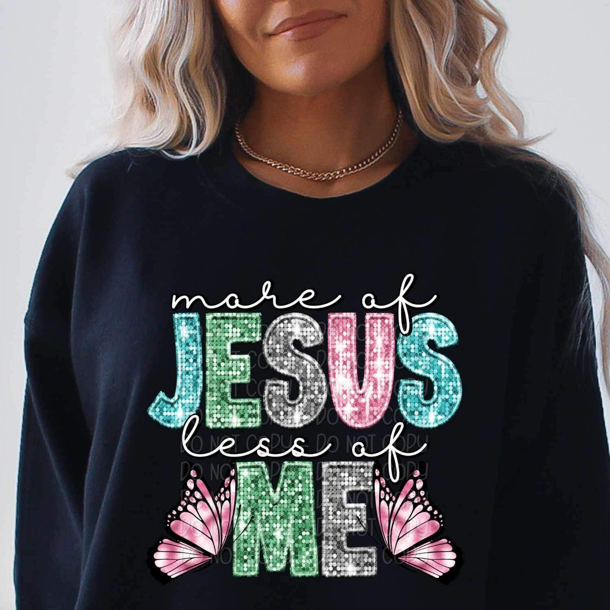 Made of jesus sequin and butterflies 16952 DTF Transfer