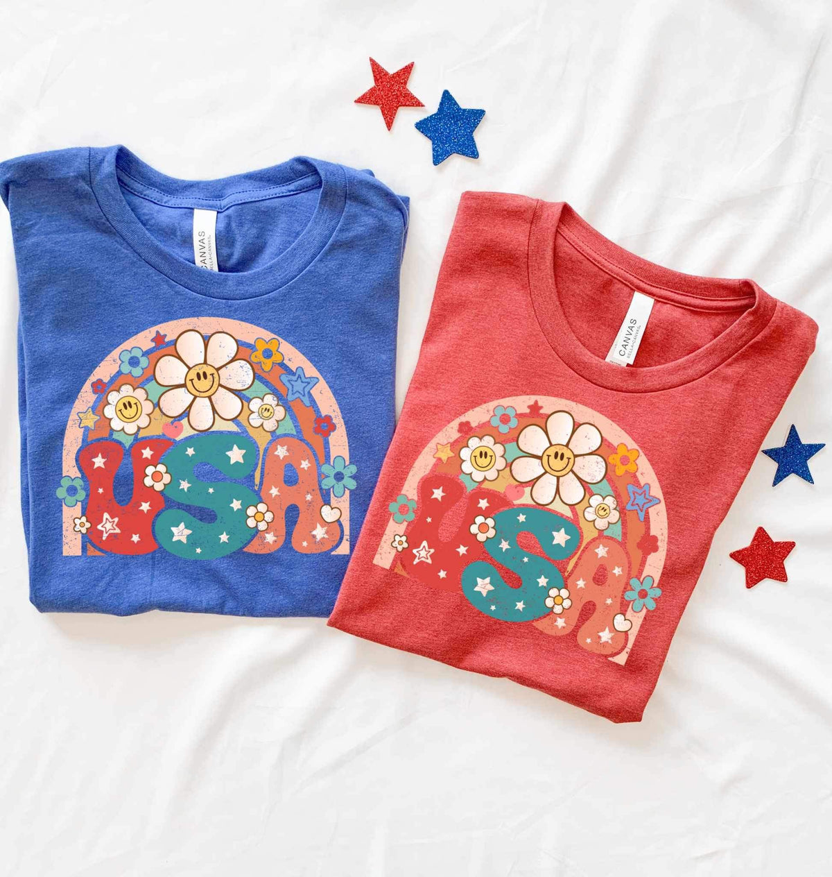 USA rainbow with flowers 26590 DTF transfer