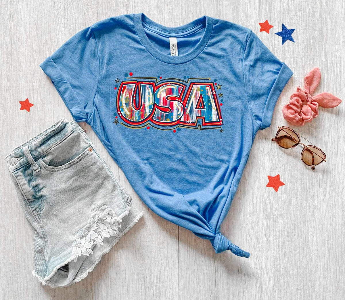 USA brushstrokes 26589 DTF transfer