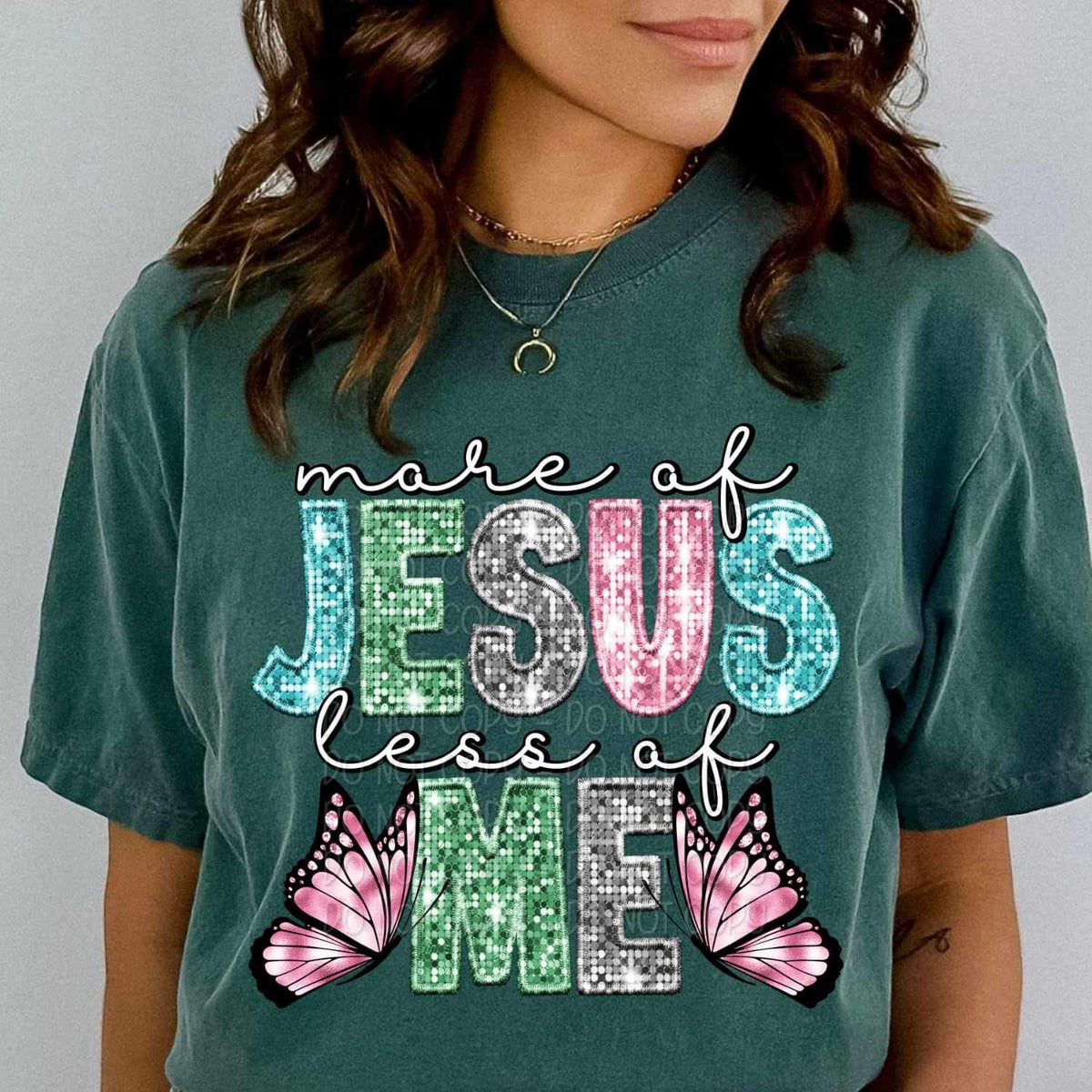 Made of jesus sequin and butterflies 16952 DTF Transfer