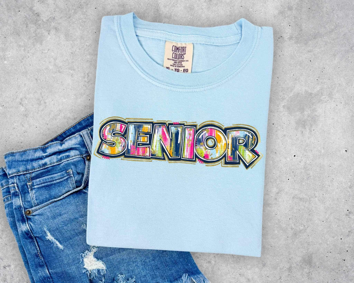 Senior painted font 26542 DTF transfer