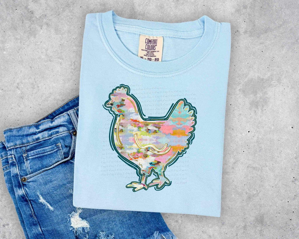 Chicken colorful 26659 DTF transfer