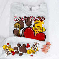 dog mom cupid bow, heart, fire hydrant SLEEVE 16957 DTF Transfer