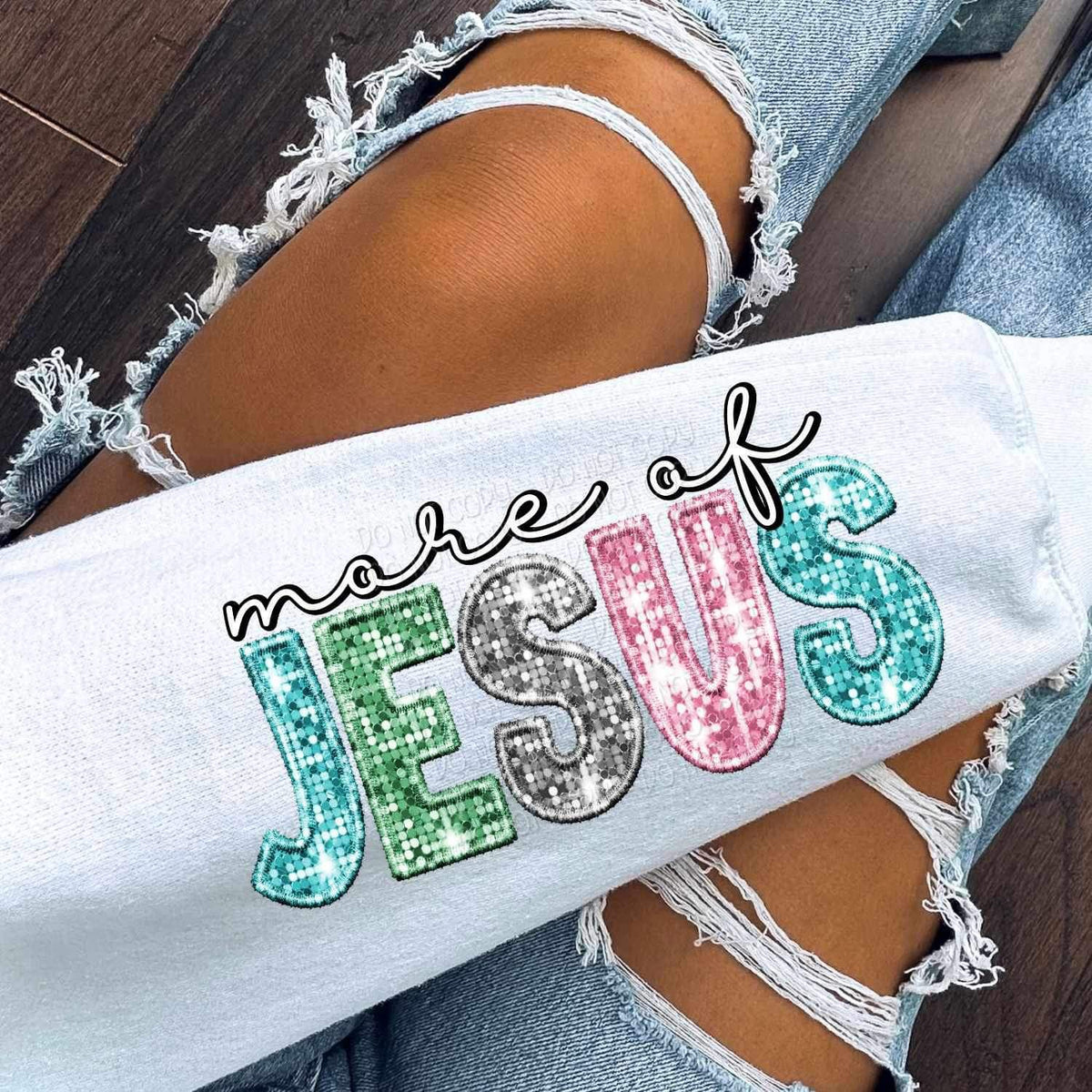 Made of jesus sequin SLEEVE 16951 DTF Transfer