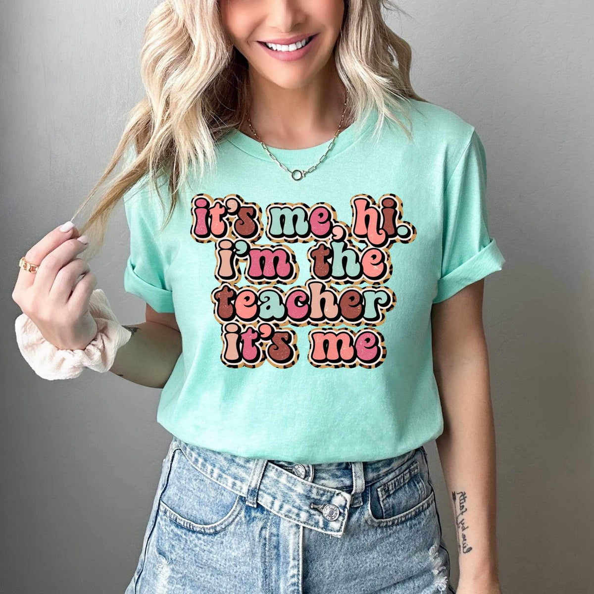 Its me hi im the teacher its me dark colors 26538 DTF transfer