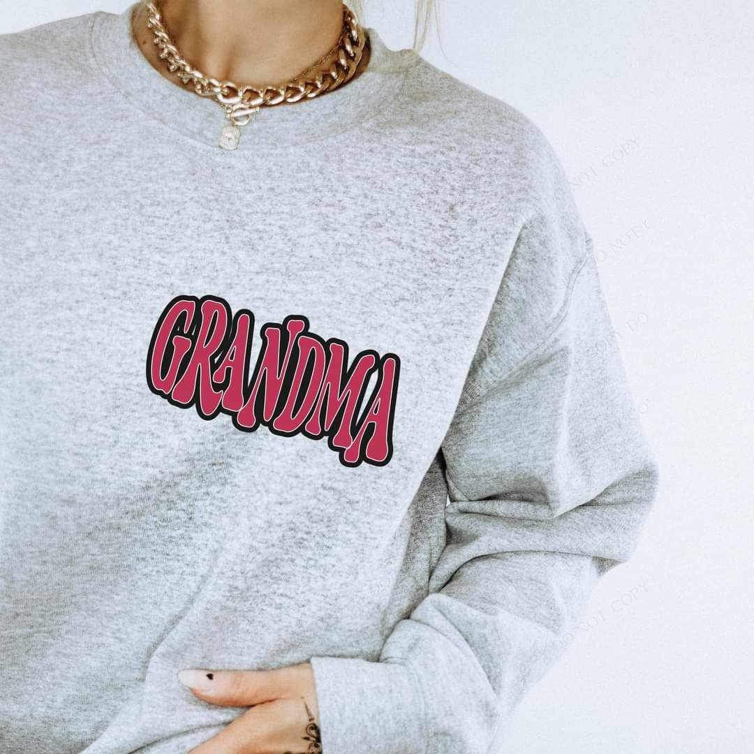 Grandma magenta font black outline 17011 DTF TRANSFER