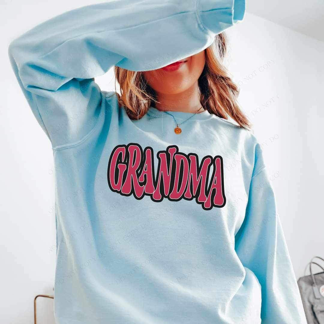 Grandma magenta font black outline 17011 DTF TRANSFER