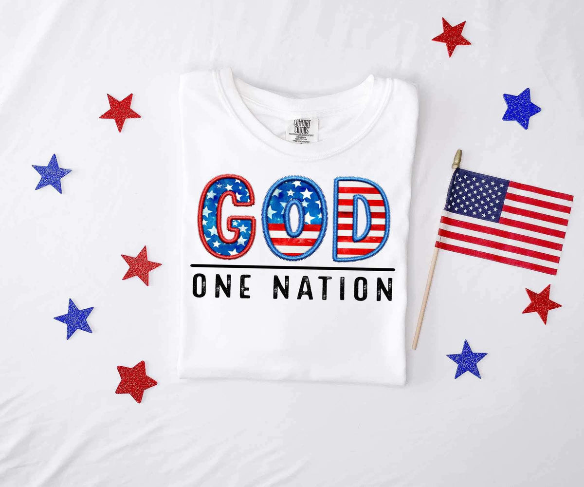 One nation under god 26580 DTF transfer
