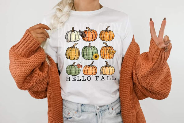 Hello fall pumpkin collage 36706 DTF transfer