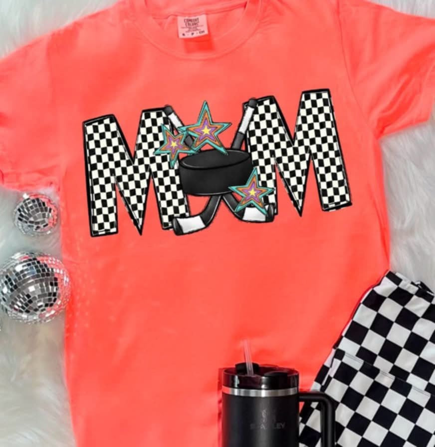 Hockey mom checkered (S&G) 87181 DTF transfer