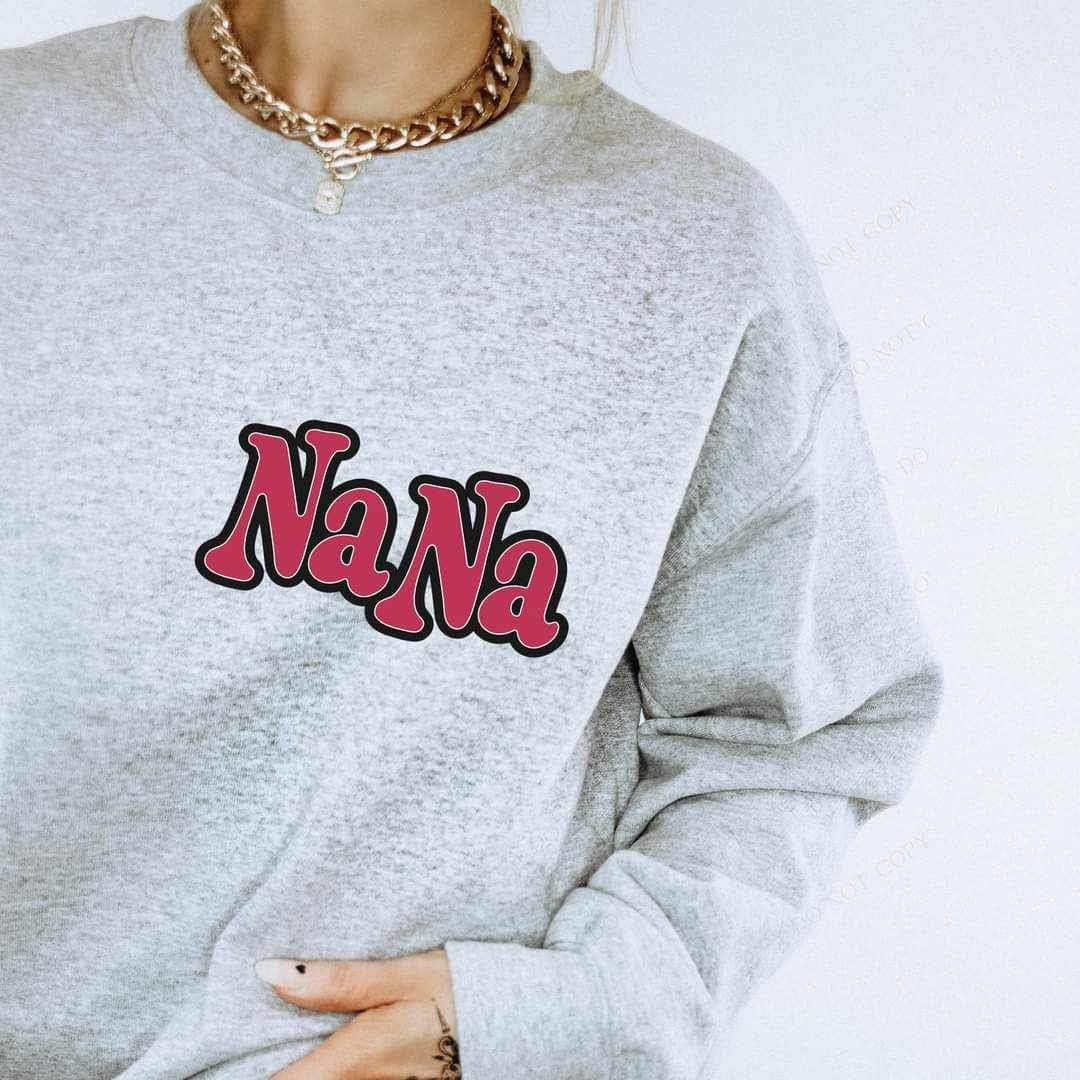 Nana magenta font black outline 17004 DTF TRANSFER