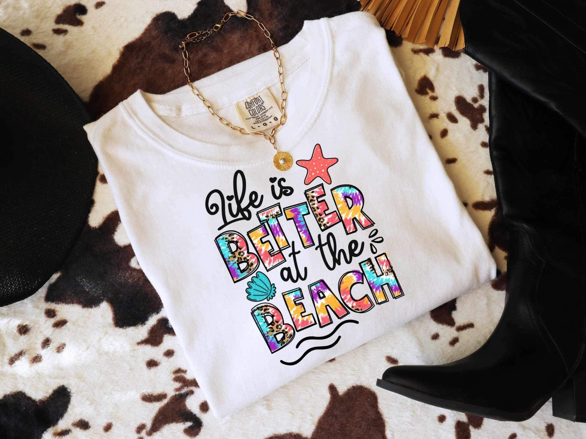 Life is better on the beach tie dye 26621 DTF transfer