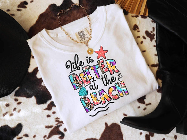 Life is better on the beach tie dye 26621 DTF transfer