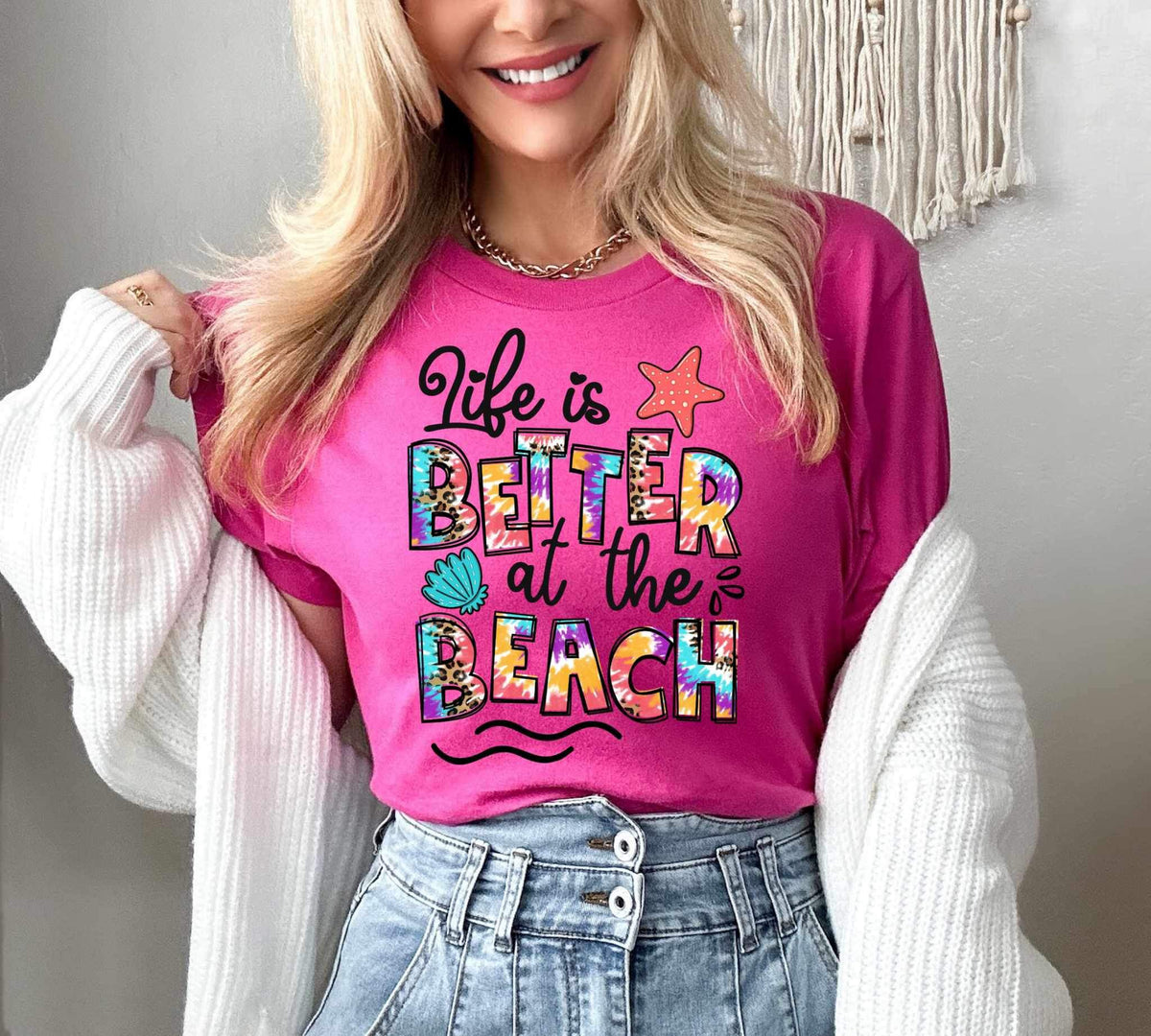Life is better on the beach tie dye 26621 DTF transfer