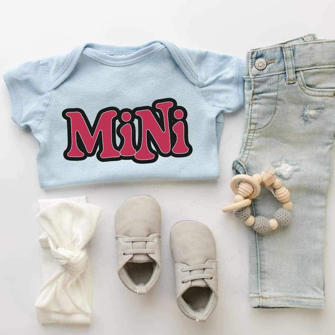 Mini magenta font black outline 17007 DTF TRANSFER