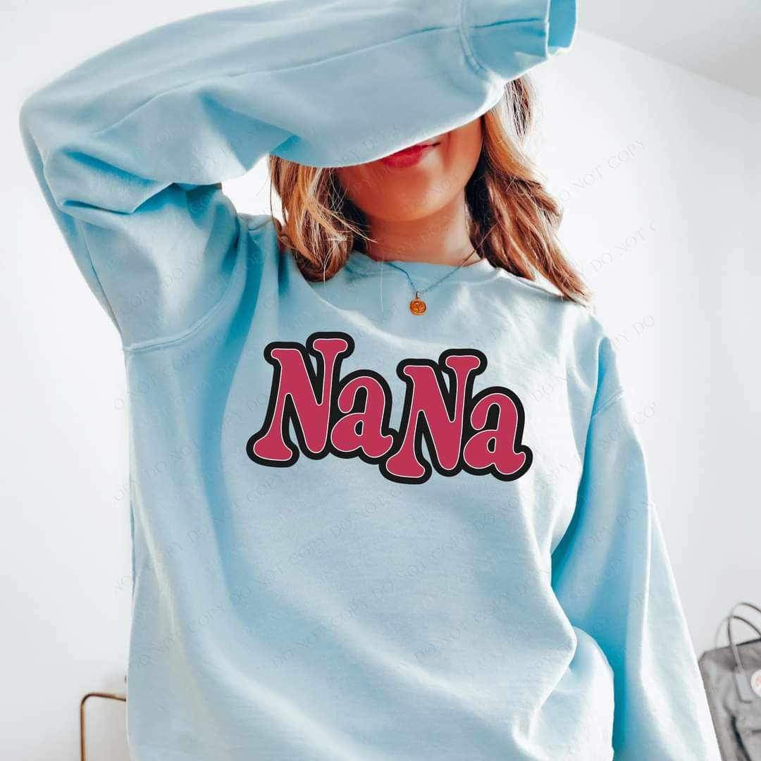 Nana magenta font black outline 17004 DTF TRANSFER