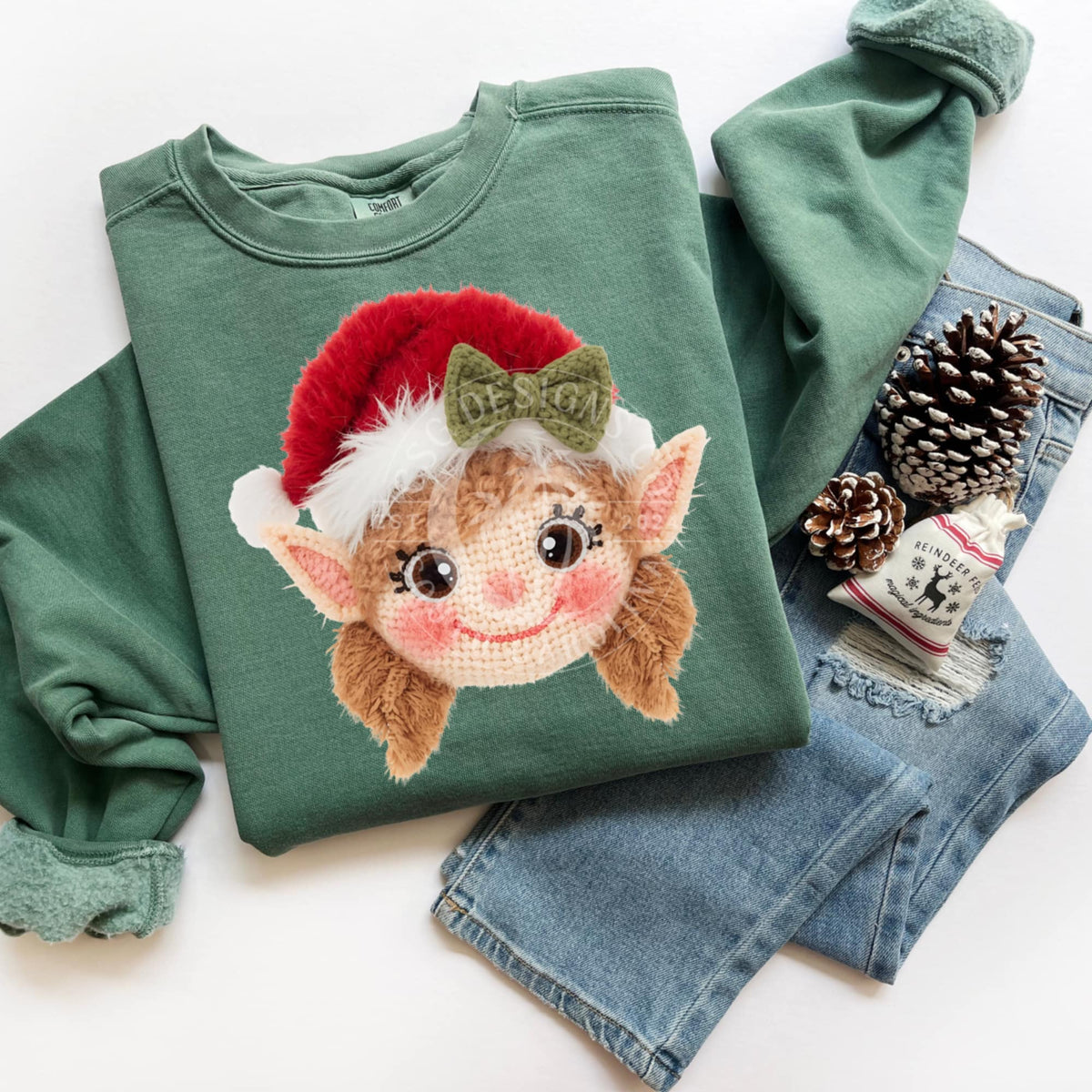 Faux Yarn Girl Elf (CSG) DTF transfer