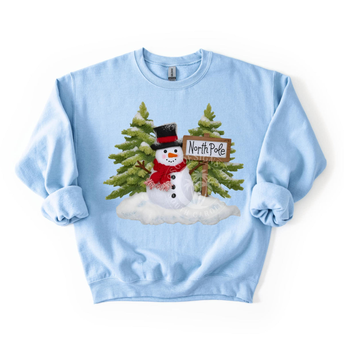 Faux Yarn Snowman and north pole (CSG) DTF transfer