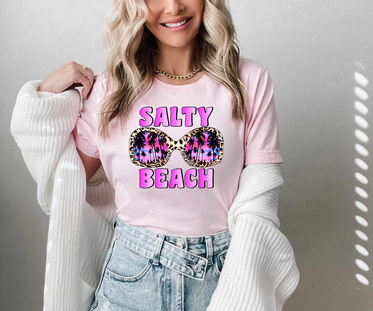 Salty beach pink font and shades 26616 DTF transfer