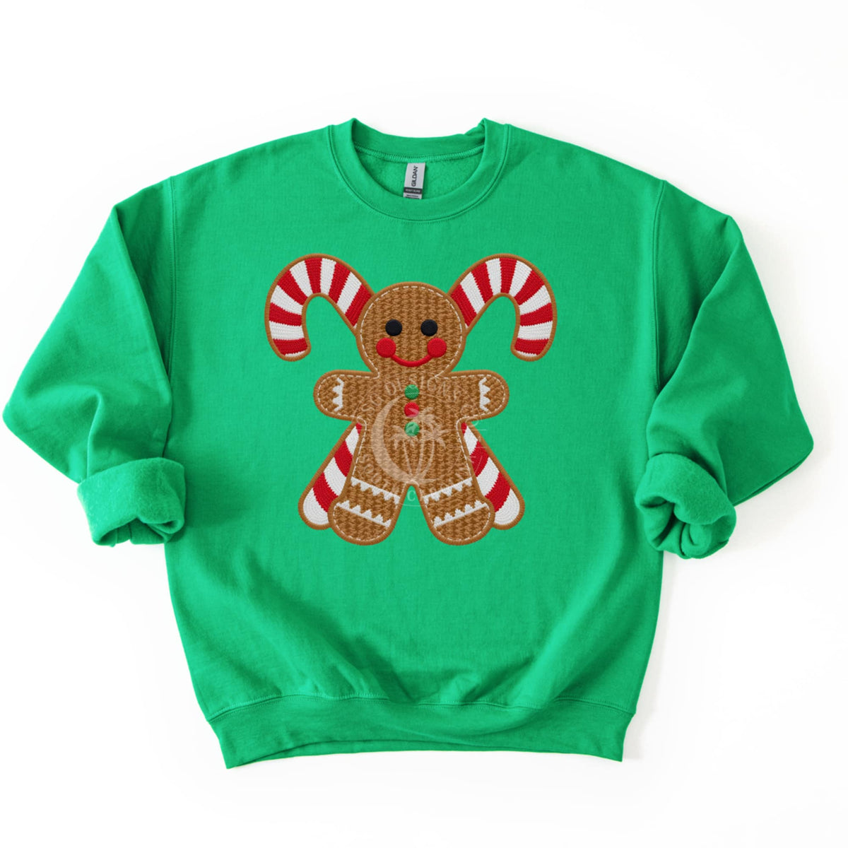 Faux embroider gingerbread and cane canes (CSG) DTF transfer
