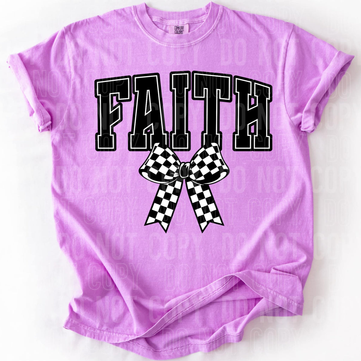 Faith black with checkered 87219 DTF transfer