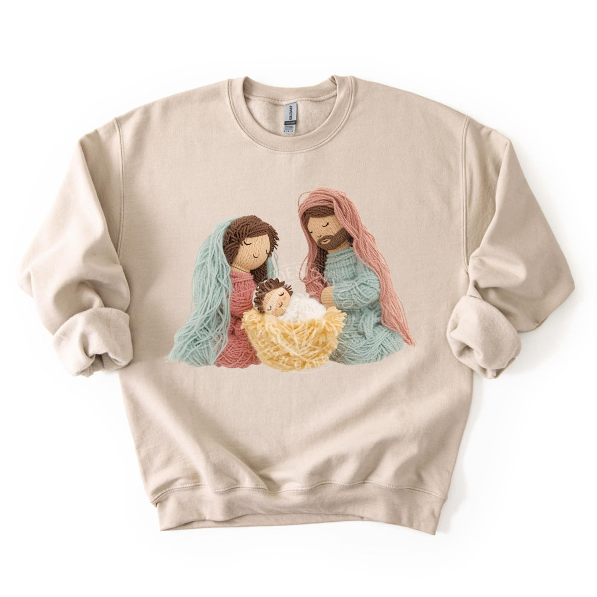 faux Yarn Mary Joseph and Jesus (CSG) DTF transfer