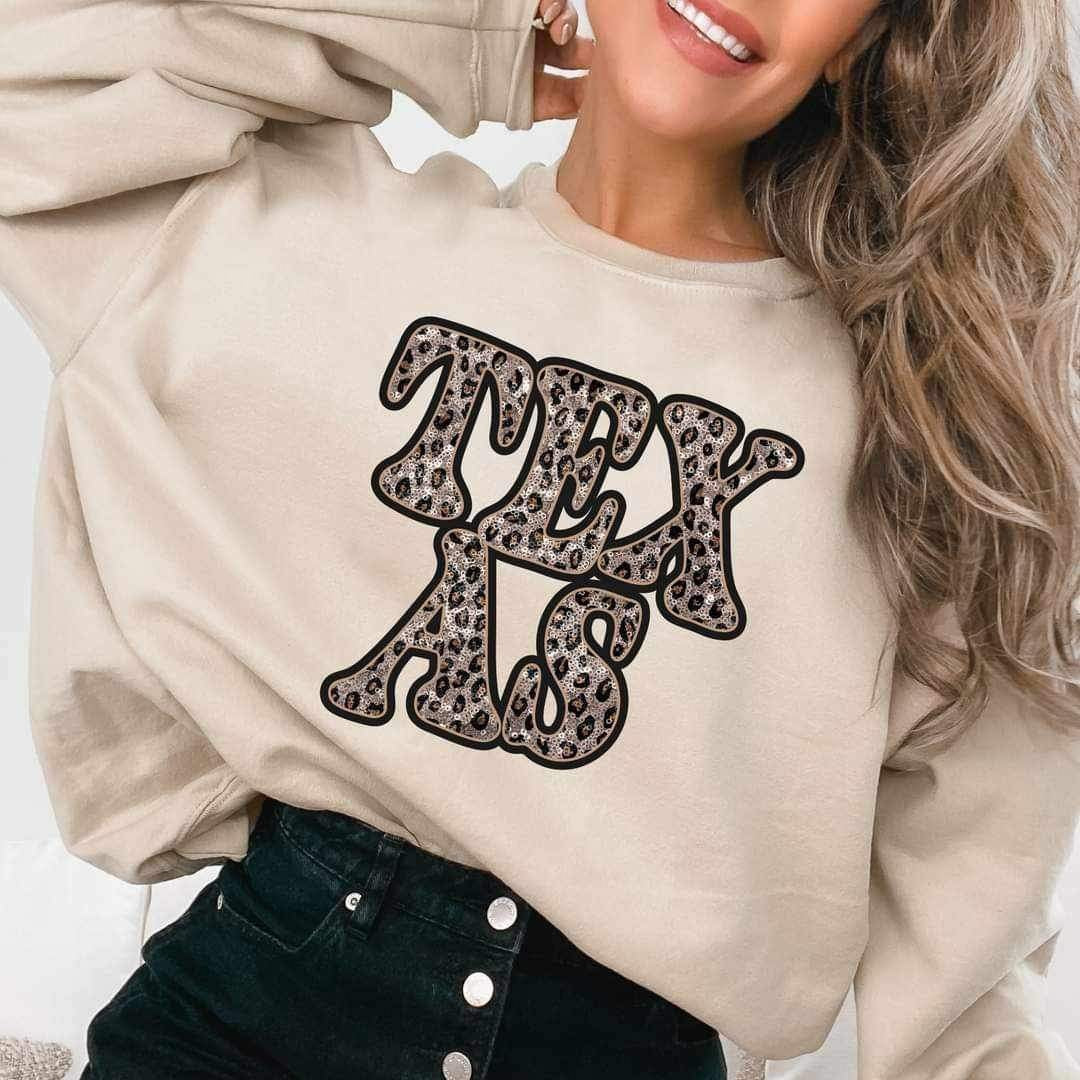 Texas sequin leopard 16990 DTF TRANSFER