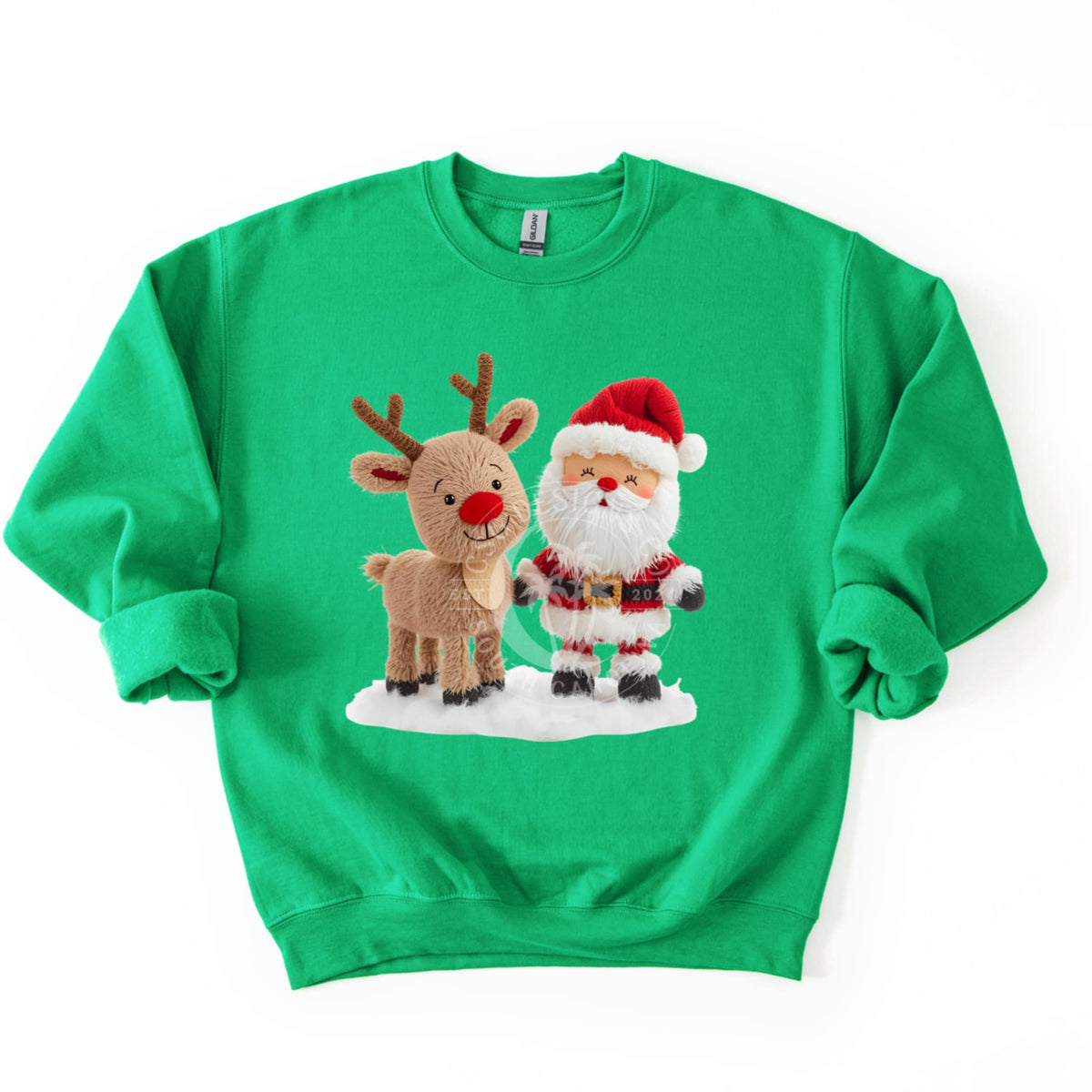 Faux Yarn Santa and Reindeer (CSG) DTF transfer