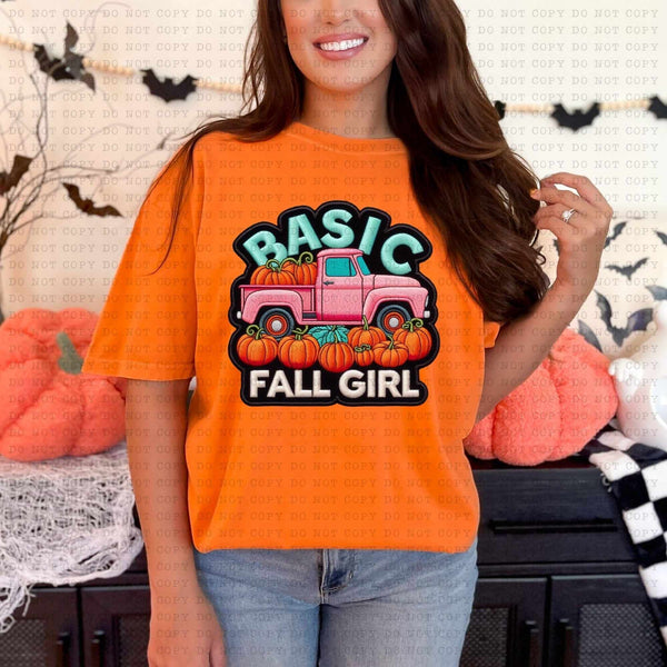Basic fall girl pink truck (ECHT) 36767 DTF transfer