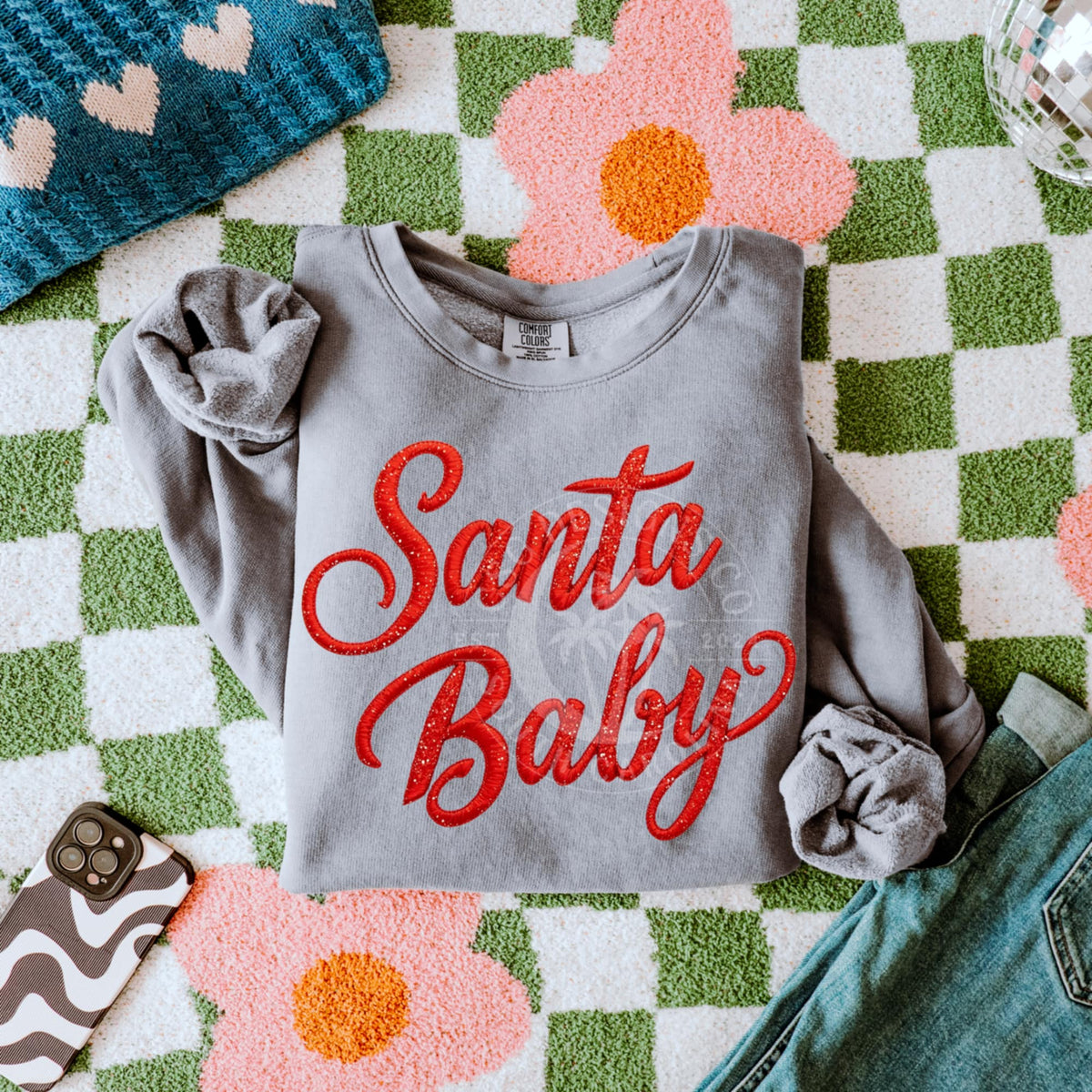 Faux Embroidery Santa Baby (CSG) DTF transfer
