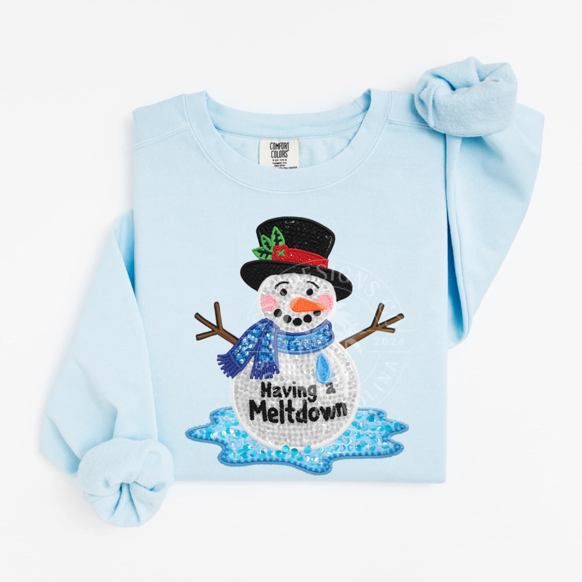 Faux Sequin meltdown snowman (CSG) DTF transfer
