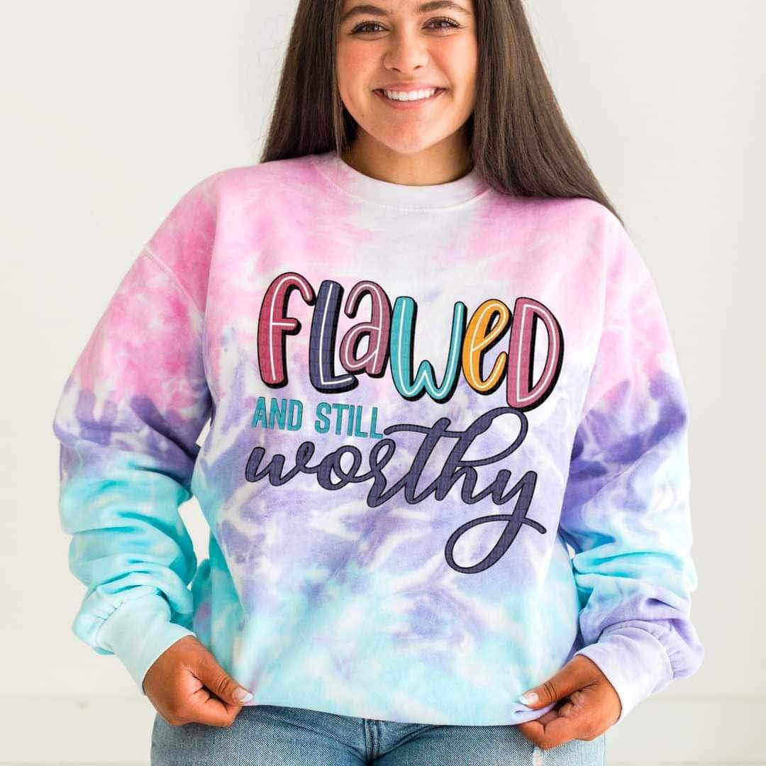 Flawed but still worthy colorful font 17034 DTF TRANSFER