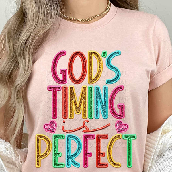 Gods timing is perfect rainbow font 26670 DTF transfer