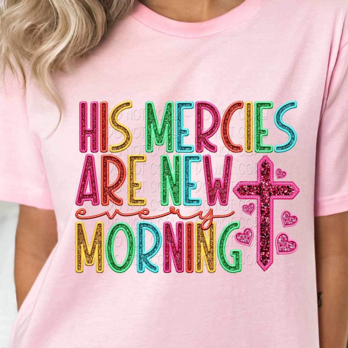 His mercies are new every morning rainbow font 26669 DTF transfe