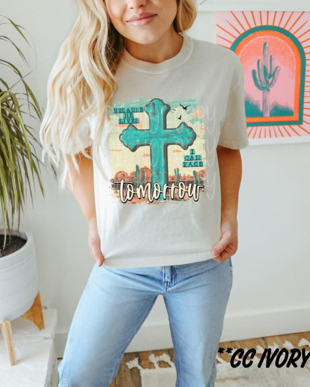 Because he lives I can face tomorrow 87226 DTF transfer
