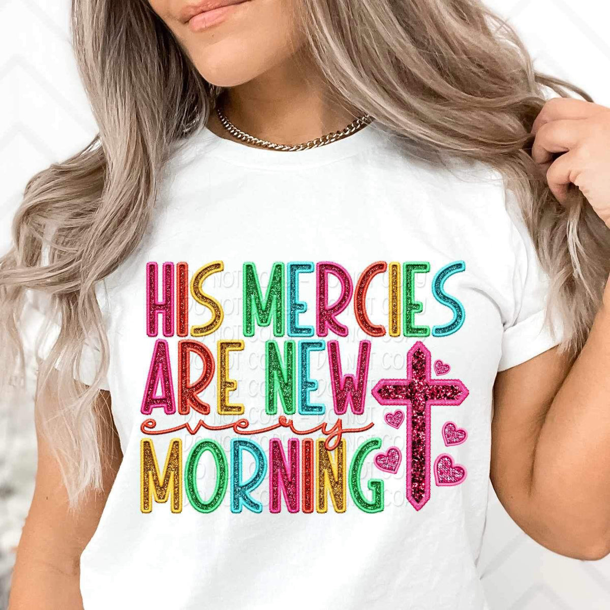 His mercies are new every morning rainbow font 26669 DTF transfe