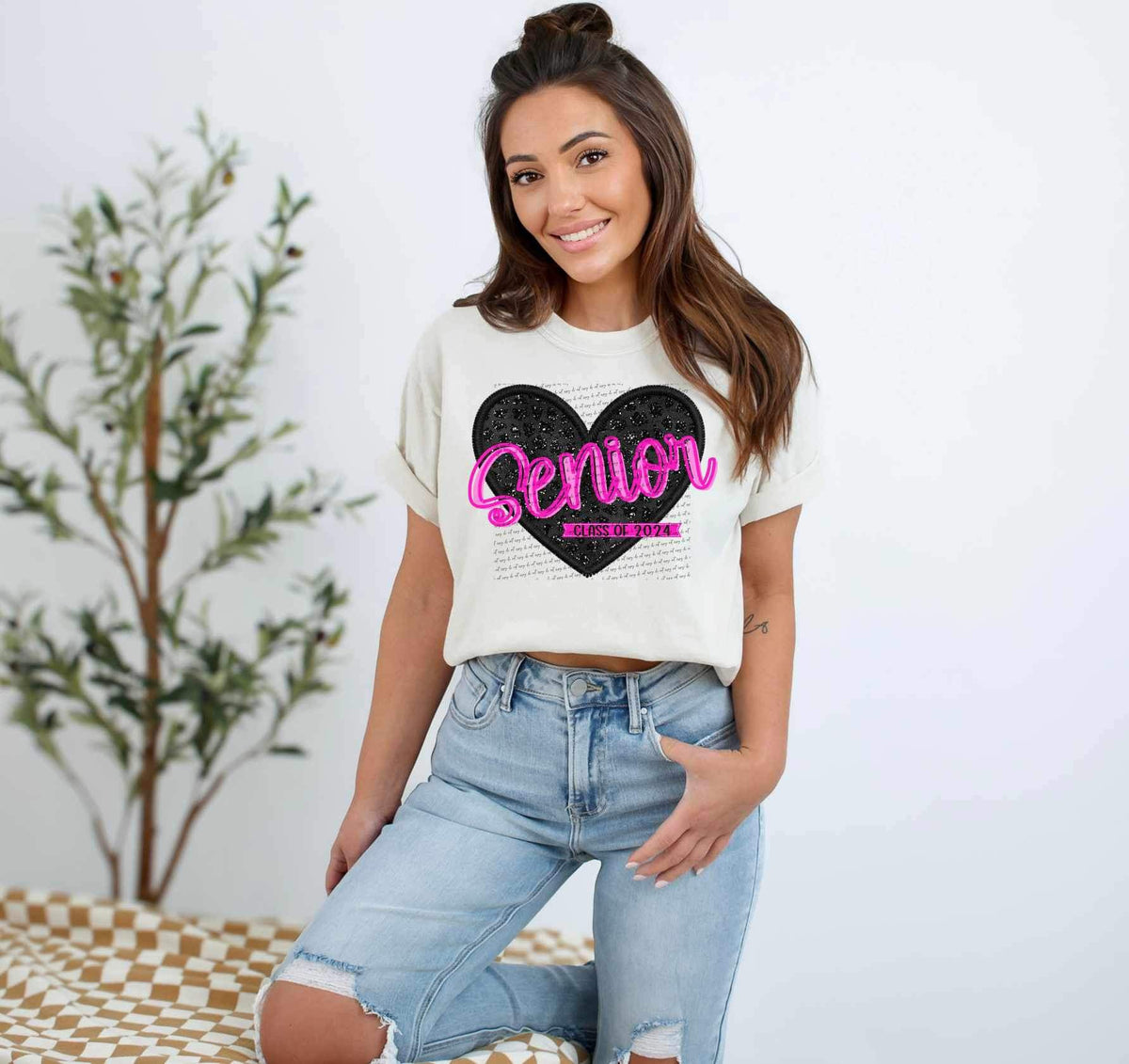 Senior black heart 26742 DTF transfer