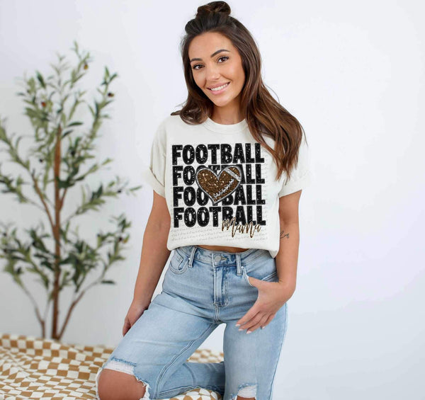 Football mama stacked sequin 26739 DTF transfer