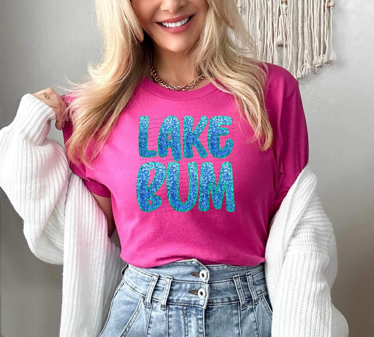 Lake bum blue sequin 26686 DTF transfer