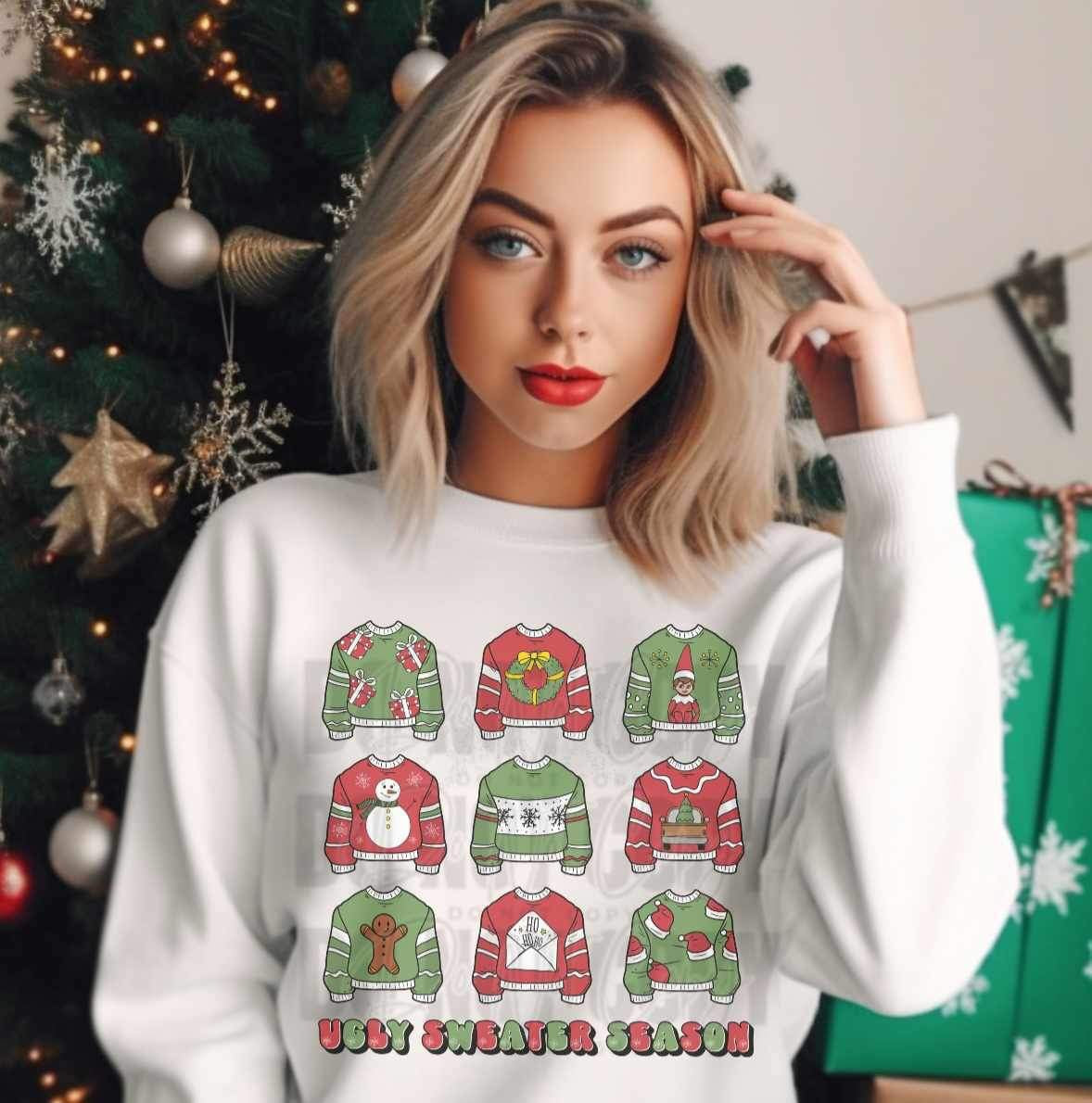 Ugly sweater season red and green sweaters (COR) 17066 DTF TRANSFER